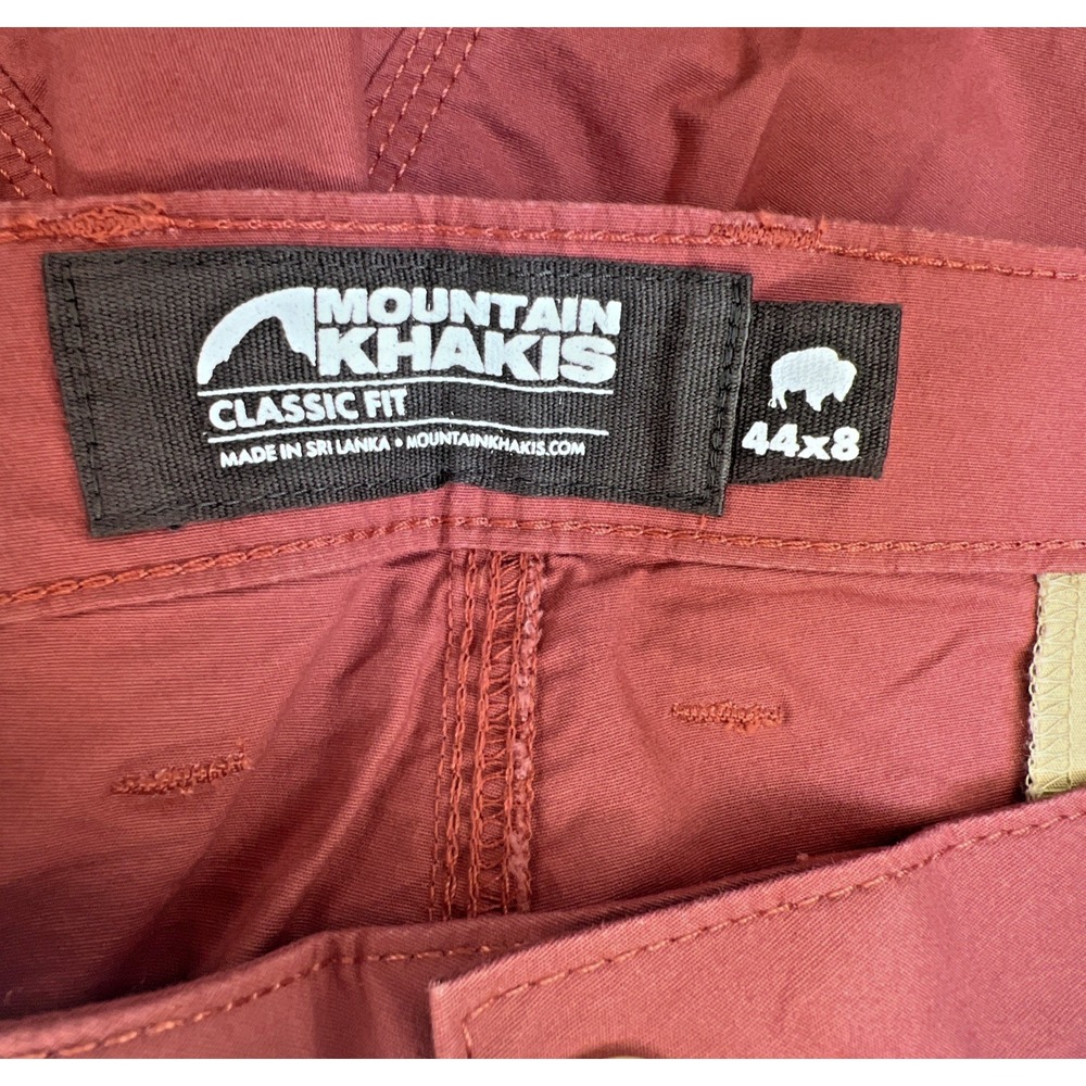 Mountain Khakis Stretch Poplin Shorts 44x8 Brick Classic Fit Cotton NWT - Picture 5 of 8